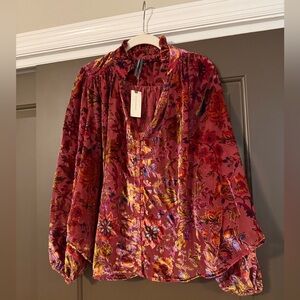Anthropologie Estela Sheer Printed Blouse: Burnout Edition
